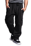 G-Style USA Men's Solid Fleece Cargo Pants