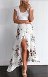 Yonala Womens Boho Floral Tie Up Waist Summer Beach Wrap Cover Up Maxi Skirt