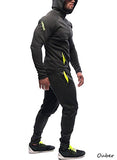 Ouber Men's Fitted Jogger Pants Gym Workout Running Sweatpants With Zipper Bottom