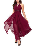 Noctflos Chiffon Elegant Maxi Cocktail Evening Dress For Women Party Wedding