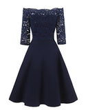 EvoLand Women's Lace Cocktail Evening Party Dress