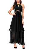 Noctflos Chiffon Elegant Maxi Cocktail Evening Dress For Women Party Wedding