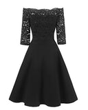 EvoLand Women's Lace Cocktail Evening Party Dress