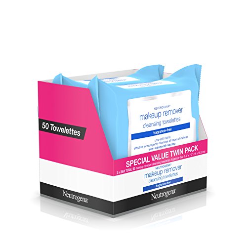 Neutrogena  Makeup Remover Cleansing Towelettes & Wipes, Fragrance Free, 25 Count, 2 Packs