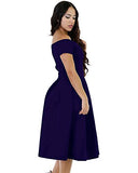 Lalagen Women's Vintage 1950s Party Cocktail Wedding Swing Midi Dress