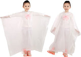 Solid Color Hooded Raincoat Poncho for Boys and Girls in outdoors