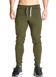 Ouber Men's Fitted Jogger Pants Gym Workout Running Sweatpants With Zipper Bottom