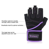 Trideer Womens Weight Lifting Gloves For Callus And Blister Protection, Breathable & Anti-slip, Padded Gym Gloves For Powerlifting, Cross Training - Available in Black, Pink, Purple (Pair)