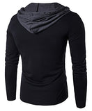 Guoji Men's Casual Slim Fit Long Sleeve T-Shirt With Hooded/Hoodies Tops