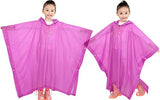 Solid Color Hooded Raincoat Poncho for Boys and Girls in outdoors