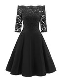 EvoLand Women's Lace Cocktail Evening Party Dress