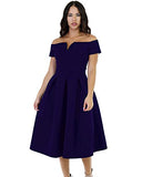 Lalagen Women's Vintage 1950s Party Cocktail Wedding Swing Midi Dress