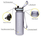 Premium Sports Water Bottle With Leak Proof Flip Top Lid - Eco Friendly & BPA Free Tritan Plastic - Must Have For The Gym, Yoga, Running, Outdoors, Cycling, and Camping - By Brimma