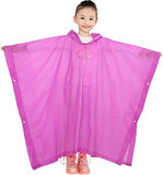 Solid Color Hooded Raincoat Poncho for Boys and Girls in outdoors