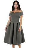 Lalagen Women's Vintage 1950s Party Cocktail Wedding Swing Midi Dress