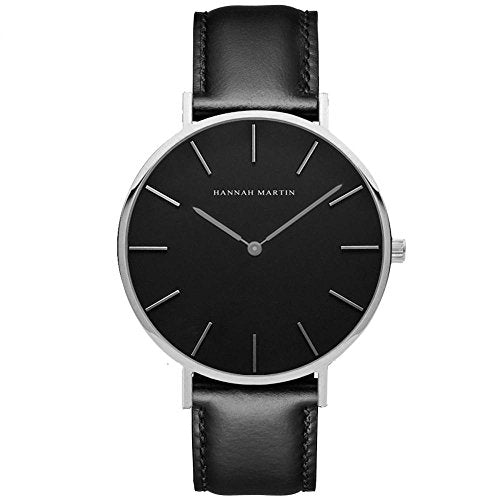 WYTong Wacth,Hannah Martin 1.57in Diameter Stainless Steel Dial,10.23in Luxury PU Leather Watchband Men's Quartz Sport Wrist Watch,Not Water Resistant