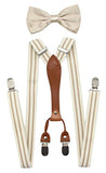 JAIFEI Suspenders & Bowtie Set- Men's Elastic X Band Suspenders + Bowtie For Wedding, Formal Events