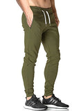 Ouber Men's Fitted Jogger Pants Gym Workout Running Sweatpants With Zipper Bottom