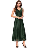 Noctflos Women Double V-neck Elegant Long Cocktail Wedding Party Evening Dress