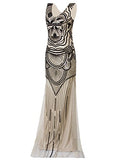 Vijiv 1920s Long Maxi Prom Gowns Sequin Mermaid Bridesmaid Formal Evening Dress