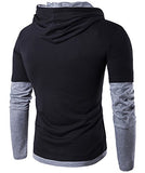 Guoji Men's Casual Slim Fit Long Sleeve T-Shirt With Hooded/Hoodies Tops