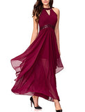 Noctflos Chiffon Elegant Maxi Cocktail Evening Dress For Women Party Wedding