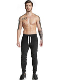 Ouber Men's Fitted Jogger Pants Gym Workout Running Sweatpants With Zipper Bottom