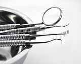 Facón Dental Hygiene Kit - Calculus & Plaque Remover Set - Dental Scaler and Probe, Tarter Scraper, Mouth Mirror and Carry Case, Professional Grade Quality Dentist Approved - Japanese Stainless Steel