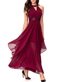 Noctflos Chiffon Elegant Maxi Cocktail Evening Dress For Women Party Wedding