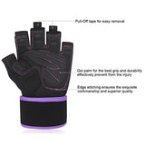 Trideer Womens Weight Lifting Gloves For Callus And Blister Protection, Breathable & Anti-slip, Padded Gym Gloves For Powerlifting, Cross Training - Available in Black, Pink, Purple (Pair)