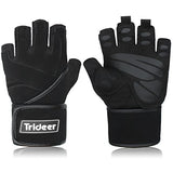 Trideer Padded Weight Lifting Gloves with 18” Wrist Wraps Support, Pro Gym Gloves for Powerlifting, Cross Training, Workout, Best for Men & Women (PAIR)