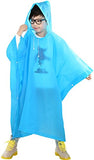 Solid Color Hooded Raincoat Poncho for Boys and Girls in outdoors