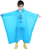Solid Color Hooded Raincoat Poncho for Boys and Girls in outdoors