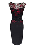 VfEmage Women Sexy Embroidered Floral Lace Party Cocktail Evening Dress