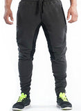 Ouber Men's Fitted Jogger Pants Gym Workout Running Sweatpants With Zipper Bottom