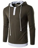 Guoji Men's Casual Slim Fit Long Sleeve T-Shirt With Hooded/Hoodies Tops