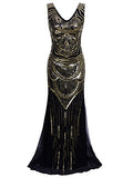 Vijiv 1920s Long Maxi Prom Gowns Sequin Mermaid Bridesmaid Formal Evening Dress