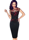 VfEmage Women Sexy Embroidered Floral Lace Party Cocktail Evening Dress
