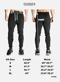 Ouber Men's Fitted Jogger Pants Gym Workout Running Sweatpants With Zipper Bottom
