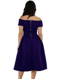 Lalagen Women's Vintage 1950s Party Cocktail Wedding Swing Midi Dress