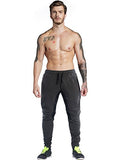 Ouber Men's Fitted Jogger Pants Gym Workout Running Sweatpants With Zipper Bottom