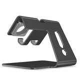 [Updated Solid Version] OMOTON 2 in 1 Universal Desktop Cell Phone Stand and Apple Watch Stand, Advanced 4mm Thickness Aluminum Stand Holder for iPhone and Apple Watch (Both 38mm & 42mm)