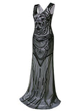 Vijiv 1920s Long Maxi Prom Gowns Sequin Mermaid Bridesmaid Formal Evening Dress