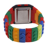 Unisex Retro Colorful Block Brick Style Multi Function Digital Sports Watches D