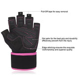 Trideer Womens Weight Lifting Gloves For Callus And Blister Protection, Breathable & Anti-slip, Padded Gym Gloves For Powerlifting, Cross Training - Available in Black, Pink, Purple (Pair)