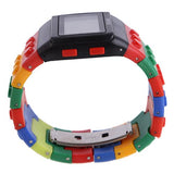 Unisex Retro Colorful Block Brick Style Multi Function Digital Sports Watches D