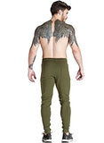 Ouber Men's Fitted Jogger Pants Gym Workout Running Sweatpants With Zipper Bottom