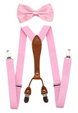 JAIFEI Suspenders & Bowtie Set- Men's Elastic X Band Suspenders + Bowtie For Wedding, Formal Events