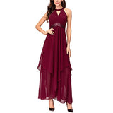 Noctflos Chiffon Elegant Maxi Cocktail Evening Dress For Women Party Wedding
