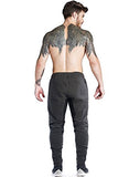 Ouber Men's Fitted Jogger Pants Gym Workout Running Sweatpants With Zipper Bottom